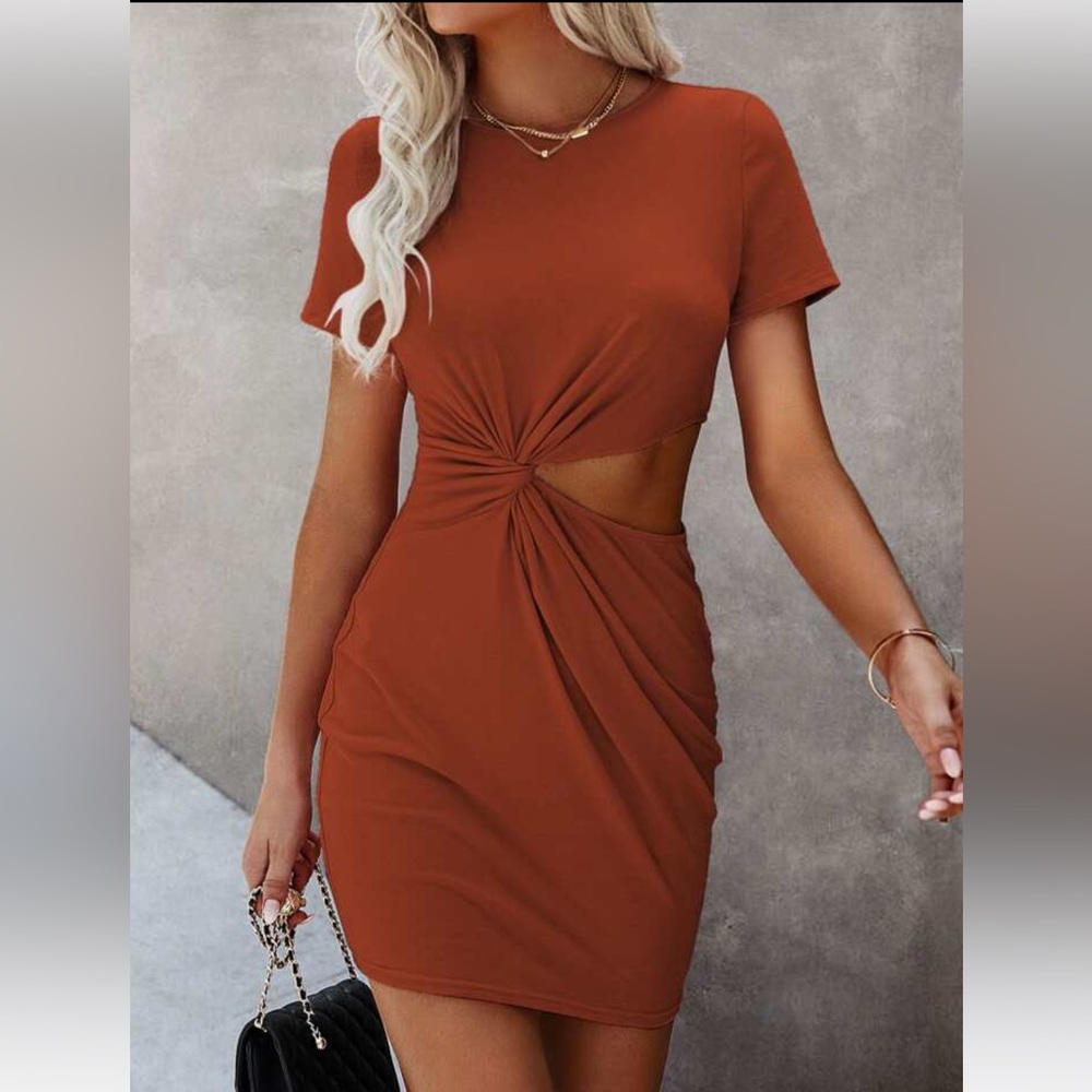 Side Cut Out Tee Shirt Dress